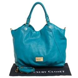 Pre Owned Marc by Marc Jacobs Aqua Blue Leather Classic Q Francesca Shoulder Bag