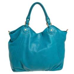 Pre Owned Marc by Marc Jacobs Aqua Blue Leather Classic Q Francesca Shoulder Bag