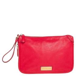 Marc by Marc Jacobs Red Leather Classic Q Wristlet Clutch