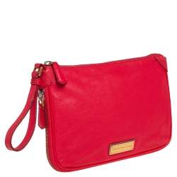 Marc by Marc Jacobs Red Leather Classic Q Wristlet Clutch