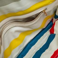 مملوكة مسبقًا Marc By Marc Jacobs White Leather and Straw Flap Clutch