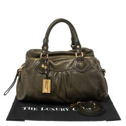Pre Owned Marc by Marc Jacobs Olive Green Leather Classic Q Baby Groovee Satchel