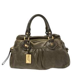 Pre Owned Marc by Marc Jacobs Olive Green Leather Classic Q Baby Groovee Satchel