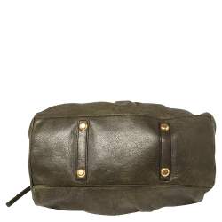 Pre Owned Marc by Marc Jacobs Olive Green Leather Classic Q Baby Groovee Satchel