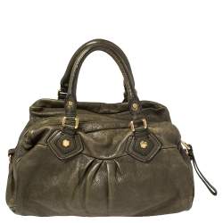 Pre Owned Marc by Marc Jacobs Olive Green Leather Classic Q Baby Groovee Satchel
