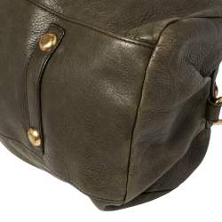 Pre Owned Marc by Marc Jacobs Olive Green Leather Classic Q Baby Groovee Satchel