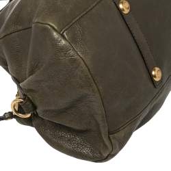 Pre Owned Marc by Marc Jacobs Olive Green Leather Classic Q Baby Groovee Satchel
