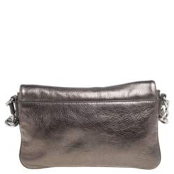Pre Owned Marc by Marc Jacobs Metallic Leather Percy Flap Crossbody Bag