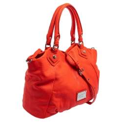 Pre Owned Marc by Marc Jacobs Orange Leather Tote
