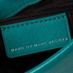 Pre Owned Marc by Marc Jacobs Aqua Blue Leather Crossbody Bag
