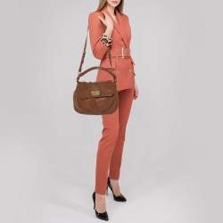 Pre Owned حقيبة مارك باي مارك جاكوبس كيو ليل يوكيتا كلاسيكية جلد بني بيد علوية