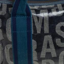 Pre Owned Marc By Marc Jacobs Blue Coated Canvas Alphabet Bowler Bag