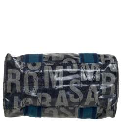 Pre Owned Marc By Marc Jacobs Blue Coated Canvas Alphabet Bowler Bag