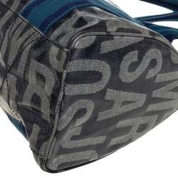 Pre Owned Marc By Marc Jacobs Blue Coated Canvas Alphabet Bowler Bag