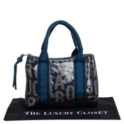 Pre Owned Marc By Marc Jacobs Blue Coated Canvas Alphabet Bowler Bag