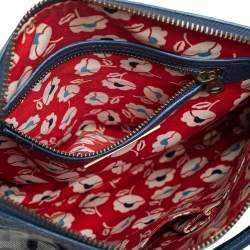 Pre Owned Marc By Marc Jacobs Blue Coated Canvas Alphabet Bowler Bag
