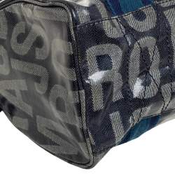 Pre Owned Marc By Marc Jacobs Blue Coated Canvas Alphabet Bowler Bag
