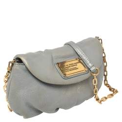 Pre Owned Marc By Marc Jacobs Grey Leather Classic Q Karlie Crossbody Bag