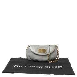 Pre Owned Marc By Marc Jacobs Grey Leather Classic Q Karlie Crossbody Bag