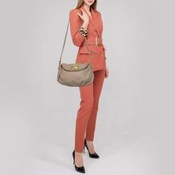 Pre Owned Marc by Marc Jacobs Beige Leather Classic Q Natasha Crossbody Bag