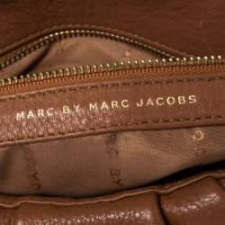 Pre Owned حقيبة مارك باي مارك جاكوبس كيو ليل أوكيتا كلاسيكية جلد ناعم بني بيد علوية     