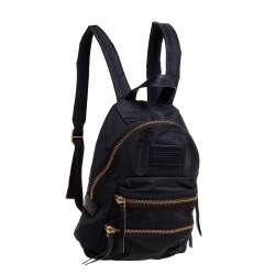 Pre Owned Marc by Marc Jacobs Black Nylon and Leather Biker Backpack