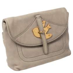 مملوكة مسبقًا Marc By Marc Jacobs Grey Leather Petal To The Metal Pouch