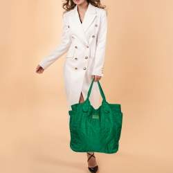 Pre Owned Marc by Marc Jacobs Green Nylon Large Pretty Tate Tote