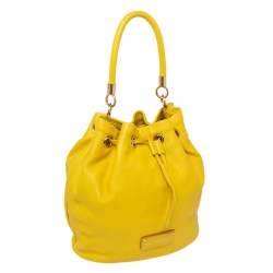 Pre Owned حقيبة هوبو مارك باي مارك جاكوبس تو هوت تو هاندل جلد أصفر رباط