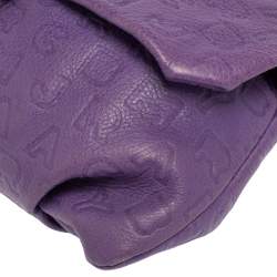 مملوكة مسبقًا حقيبة كلتش مارك باي مارك جاكوبس ليندا جلد نقشة حروف دريمي وشعار الماركة بنفسجي