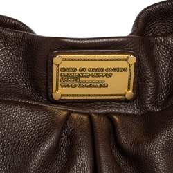 Pre Owned Marc by Marc Jacobs Chocolate Brown Leather Classic Q Hillier Hobo