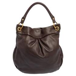 Pre Owned Marc by Marc Jacobs Chocolate Brown Leather Classic Q Hillier Hobo