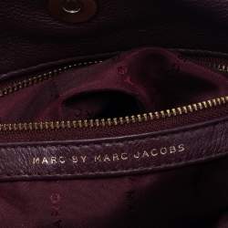 Pre Owned Marc by Marc Jacobs Burgundy Leather Classic Q Hillier Hobo Bag