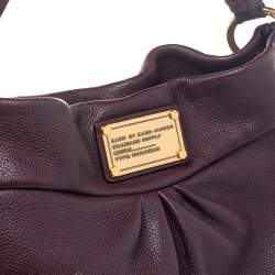 Pre Owned Marc by Marc Jacobs Burgundy Leather Classic Q Hillier Hobo Bag