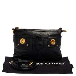 Pre Owned حقيبة كروس مارك باي مارك جاكوبس برسي قفل دوار توتالي جلد أسود