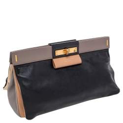 Pre Owned Marc by Marc Jacobs Tricolor Suede And Leather East End Lady Rei Clutch