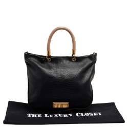 Pre Owned Marc by Marc Jacobs Black/Cream Leather Too Hot to Handle Tote