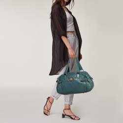 مملوكة مسبقًا Marc by Marc Jacobs Teal Leather Totally Turnlock Benny Satchel