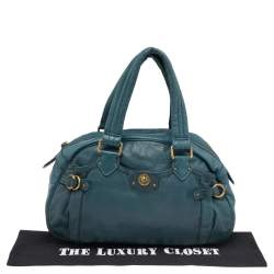 مملوكة مسبقًا Marc by Marc Jacobs Teal Leather Totally Turnlock Benny Satchel