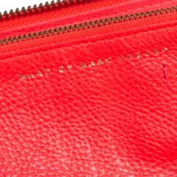 Marc by Marc Jacobs Neon Pink Leather Classic Q Zip Around Wallet