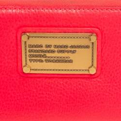 Marc by Marc Jacobs Neon Pink Leather Classic Q Zip Around Wallet