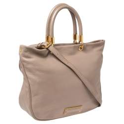 Pre Owned Marc by Marc Jacobs Dark Beige Leather Too Hot to Handle Tote