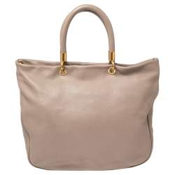 Pre Owned Marc by Marc Jacobs Dark Beige Leather Too Hot to Handle Tote