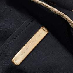 Marc By Marc Jacobs Black/Gold Fabric And Crackle Leather Flap Messenger Bag