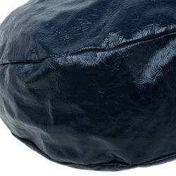 Pre Owned حقيبة يد هوبو مارك باي مارك جاكوبس كلاسيك Q هيلير جلد لامع ثنائي اللون أزرق كحلي