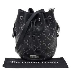Pre Owned Marc by Marc Jacobs Black Leather Studded Bucket Shoulder Bag