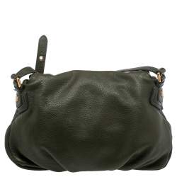 Pre Owned Marc by Marc Jacobs Olive Green Leather Classic Q Natasha Shoulder Bag