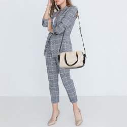 Pre Owned حقيبة ساتشل مارك باي مارك جاكوبس ليغيرو جلد كريمي/أسود