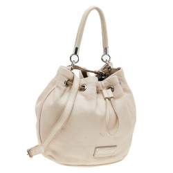 Pre Owned حقيبة باكت مارك باي مارك جاكوبس أربطة تو هوت تو هاندل جلد أبيض