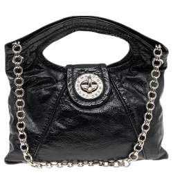 Marc by Marc Jacobs Black Leather Turnlock Shoulder Bag